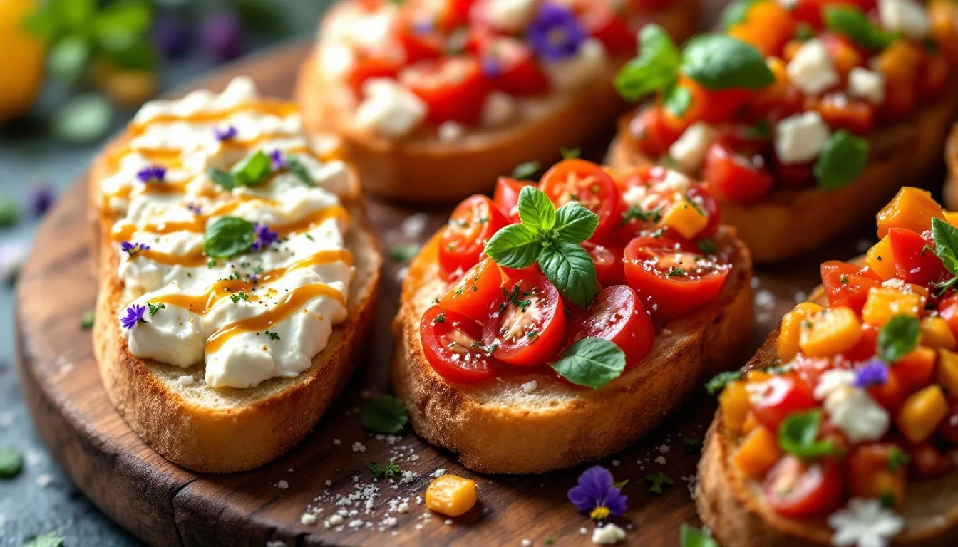 découvrez des recettes savoureuses de bruschettas parfaites pour vos apéritifs entre amis. faciles à réaliser et pleines de saveurs, elles raviront vos convives et ajouteront une touche italienne à vos soirées.