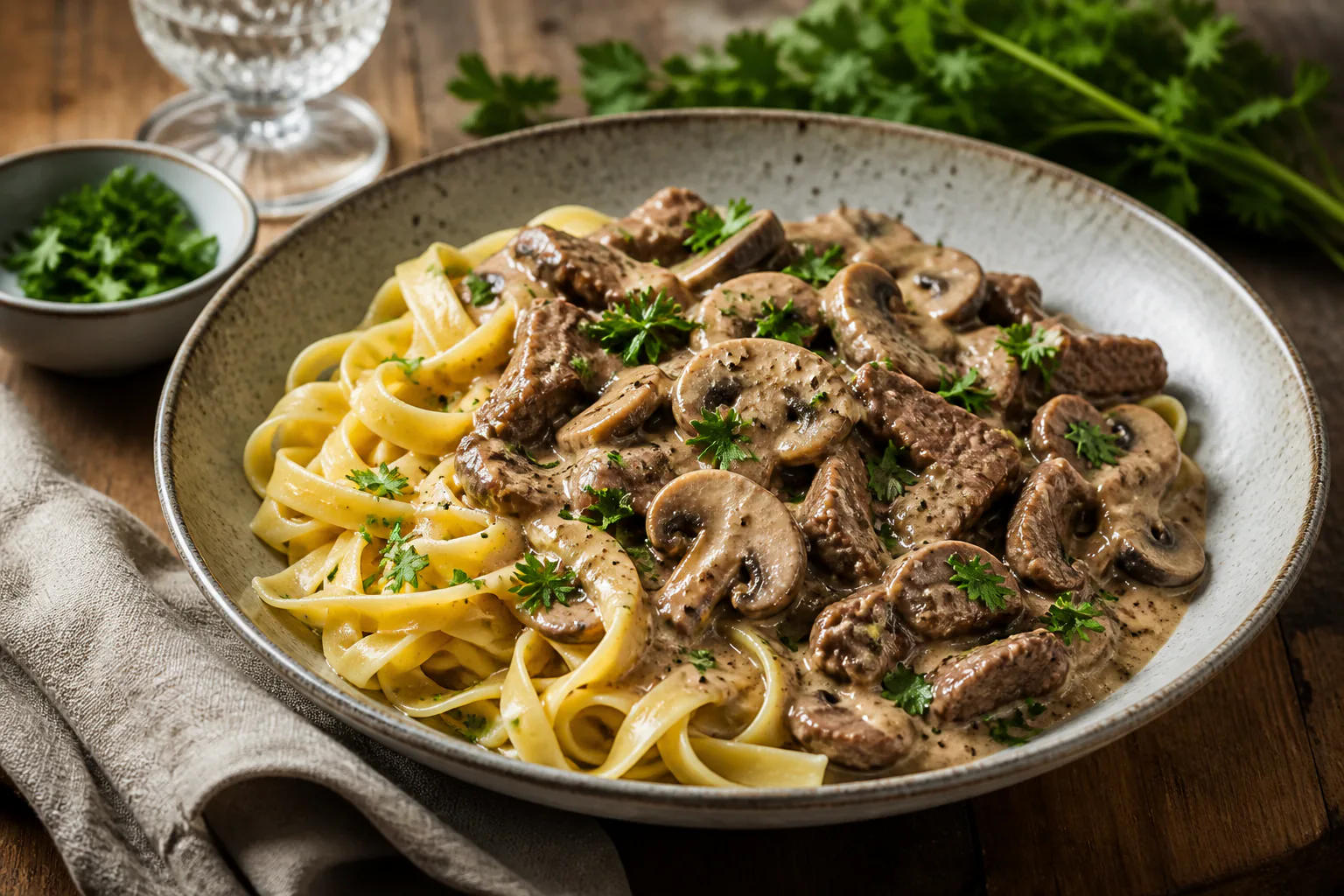 Recette du bœuf stroganoff : tendre et crémeux à souhait