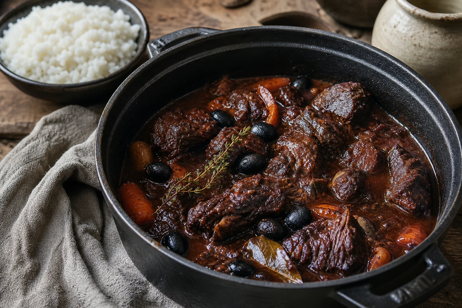 Gardiane de taureau camarguaise : la recette authentique mijotée au vin rouge