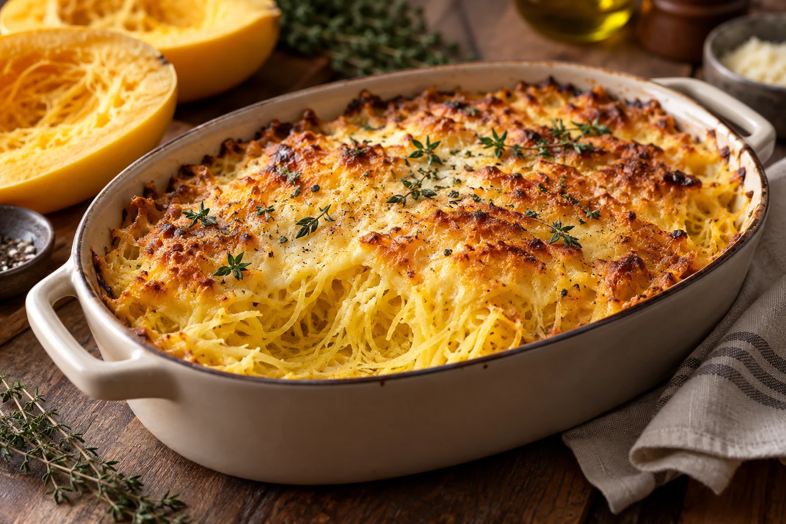 Comment réussir un gratin de courge spaghetti bien doré ?