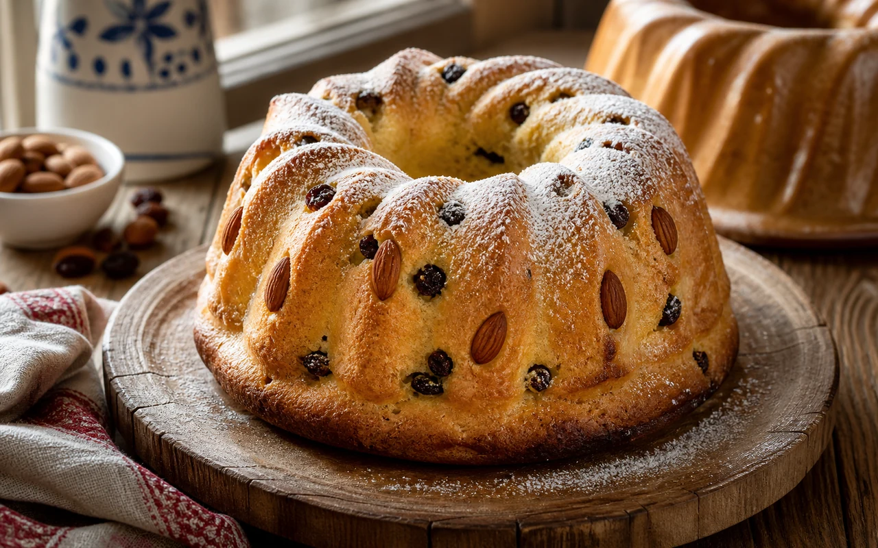 Kougelhopf alsacien, la brioche levée aux raisins et amandes