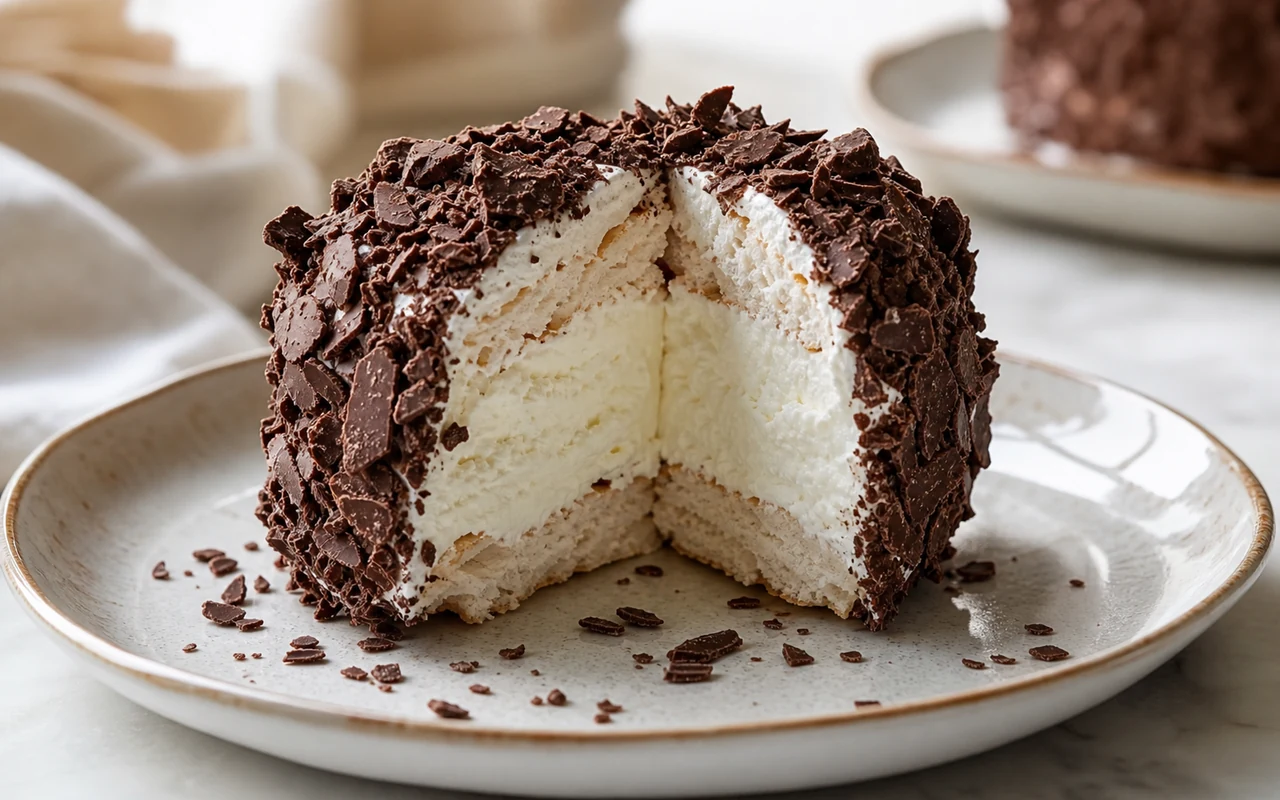 Merveilleux du Nord, meringue et crème fouettée au chocolat