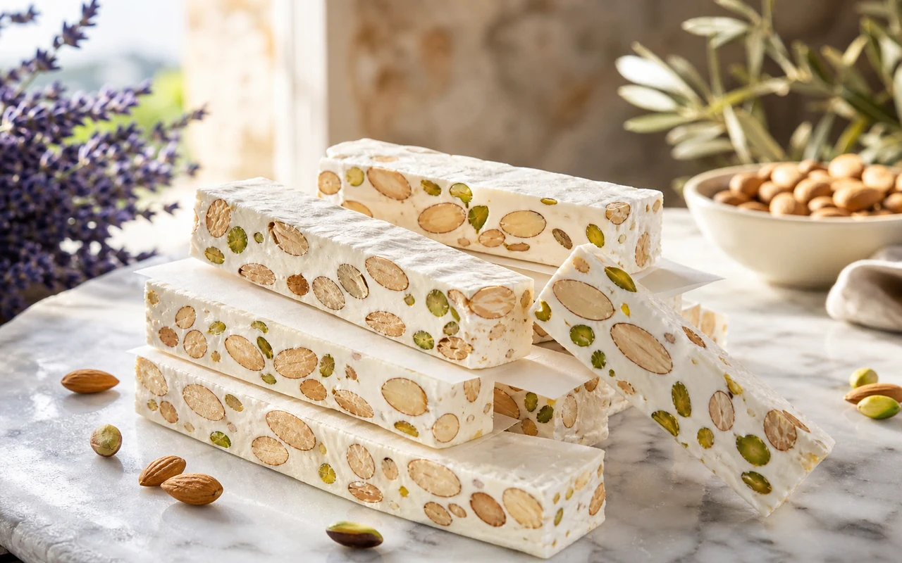 Nougat de Montélimar : le nougat tendre au miel de lavande et amandes