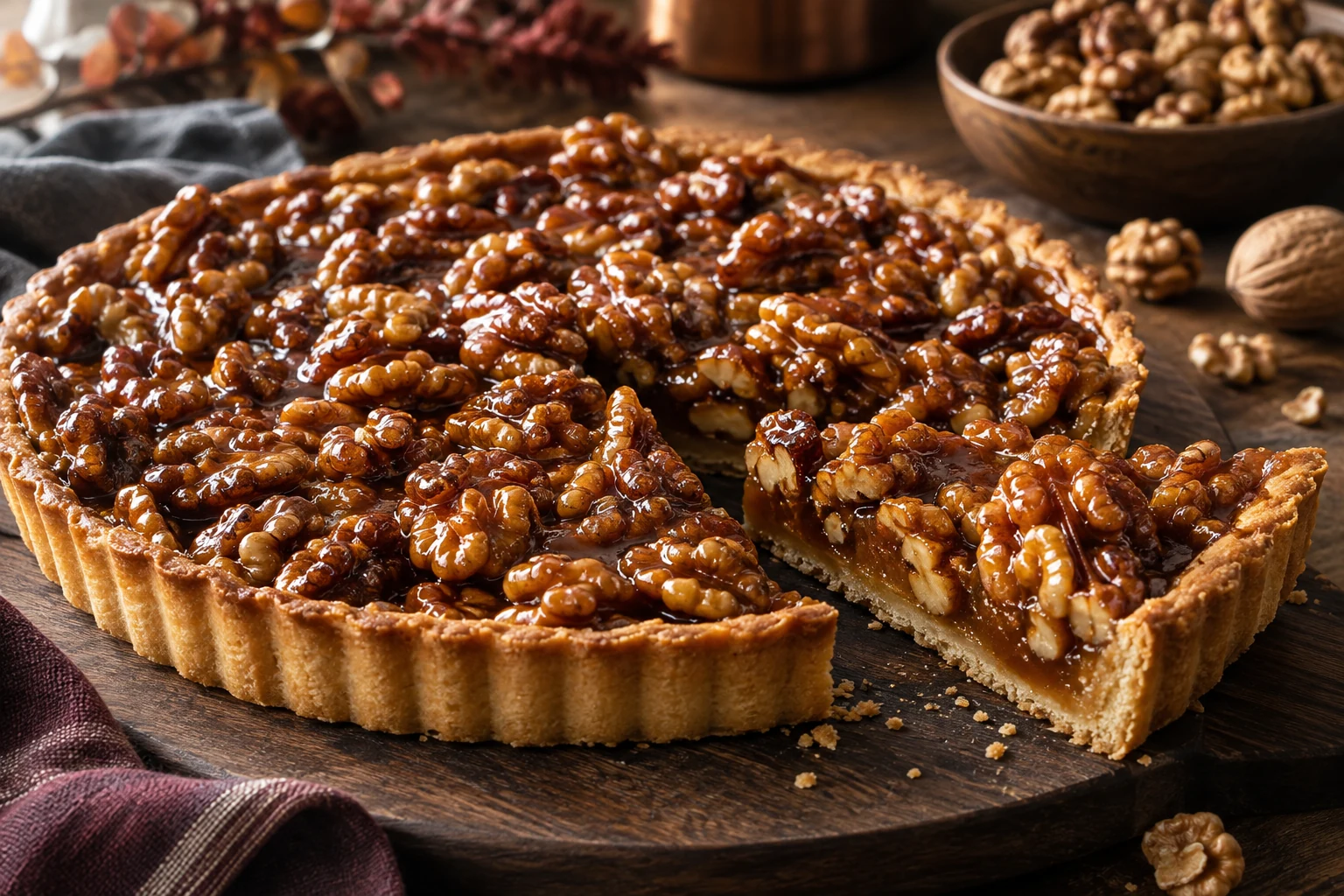 Comment réussir une tarte aux noix et caramel fondante ?