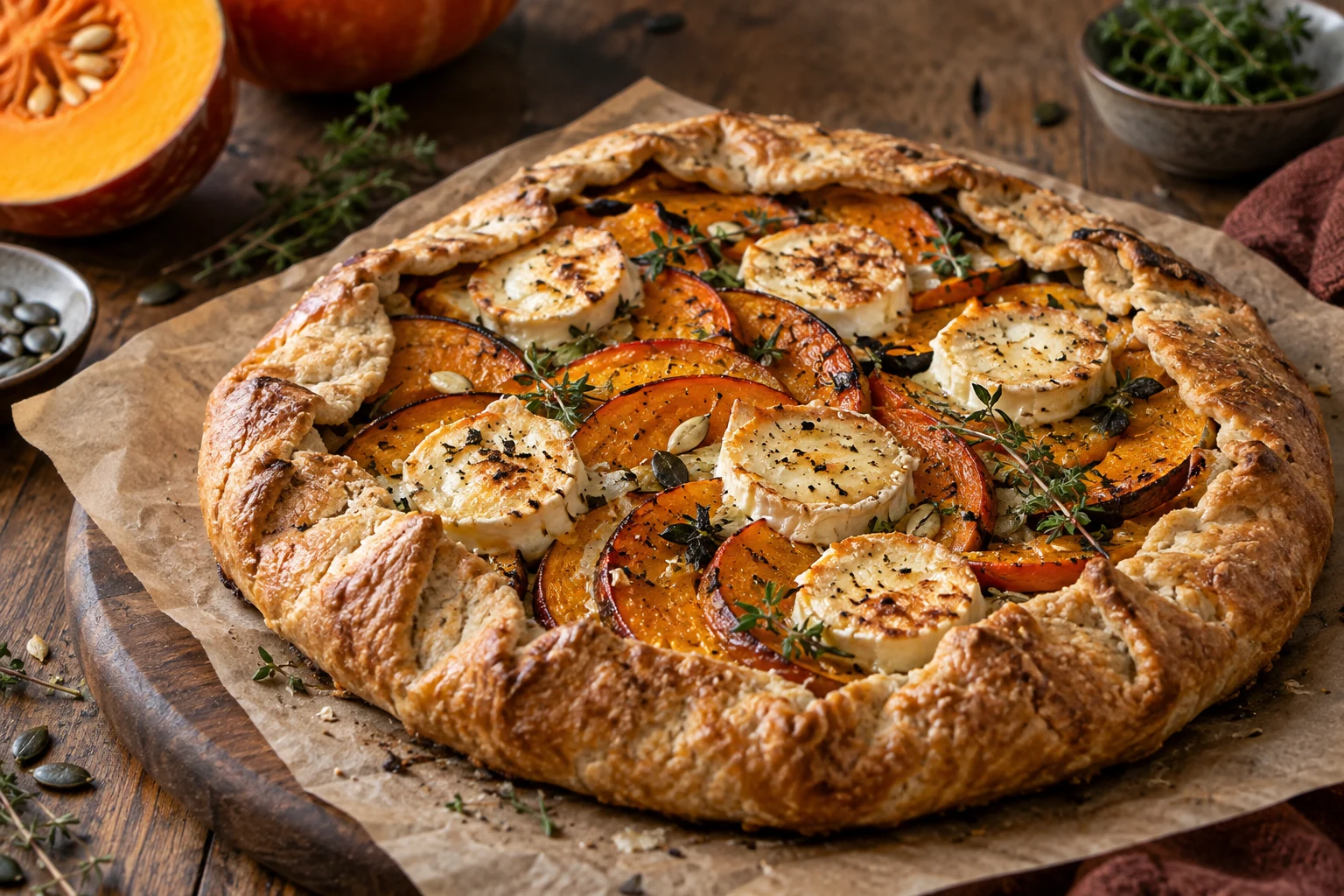 Comment réussir une tarte rustique au potimarron et au chèvre ?