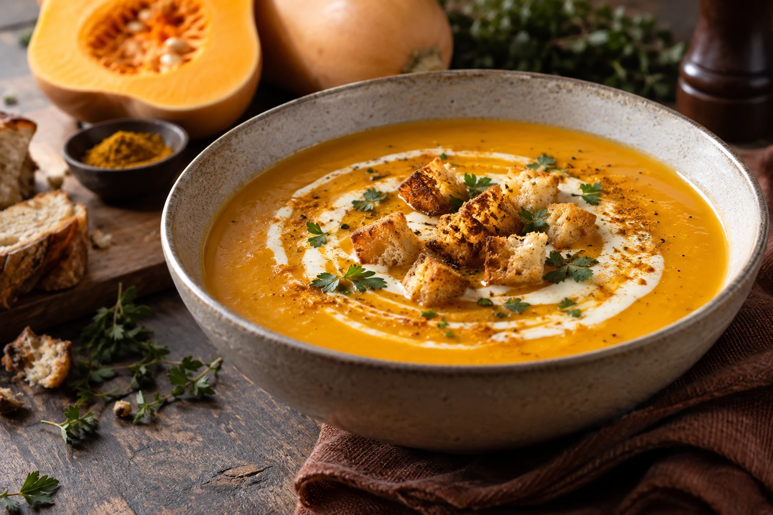 Comment réussir un velouté de butternut au curry onctueux ?