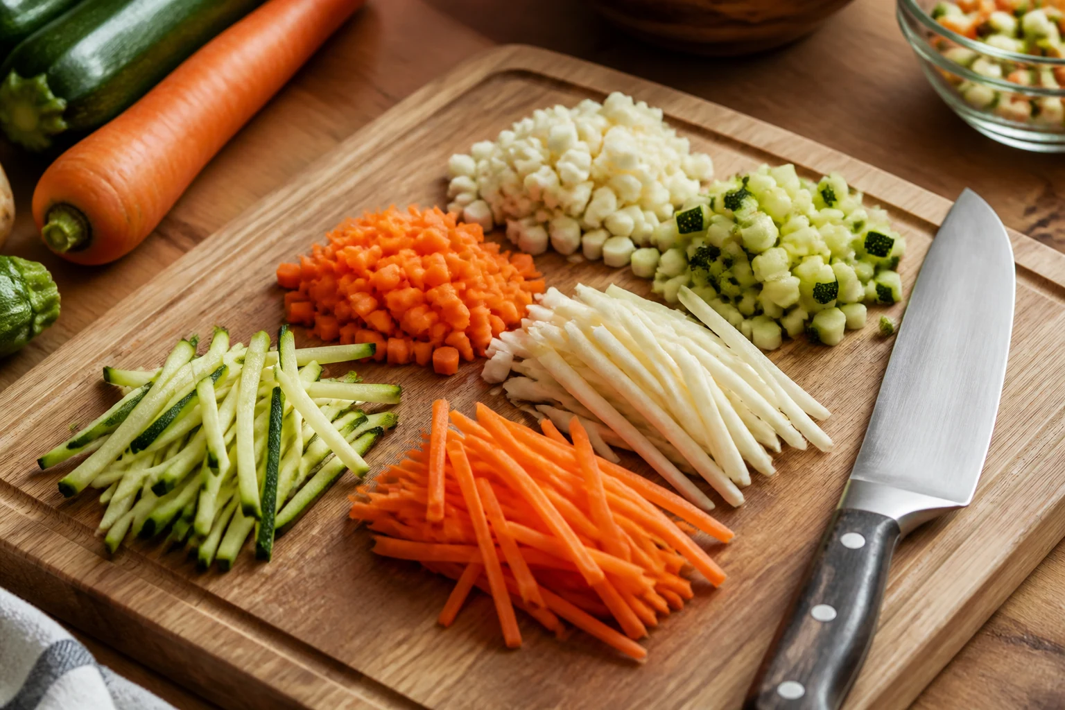 Techniques de couteau pour tailler les légumes