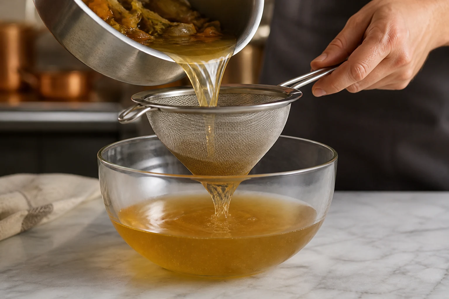 Filtrer le bouillon pour le rendre limpide