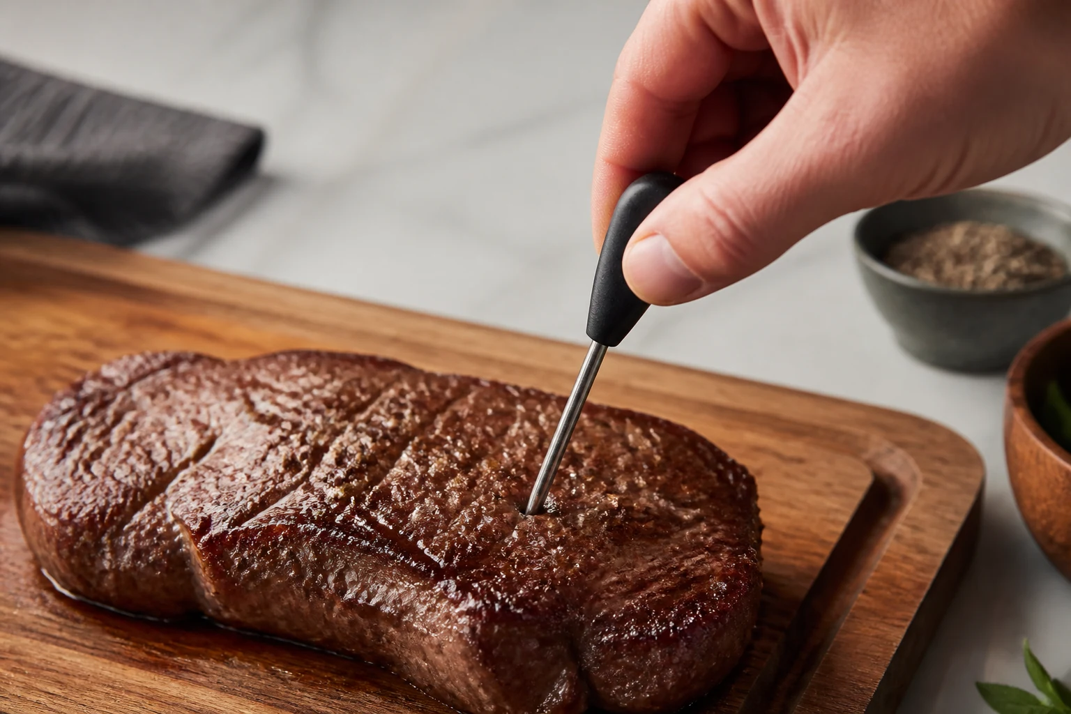 Vérifier la cuisson à cœur et laisser reposer