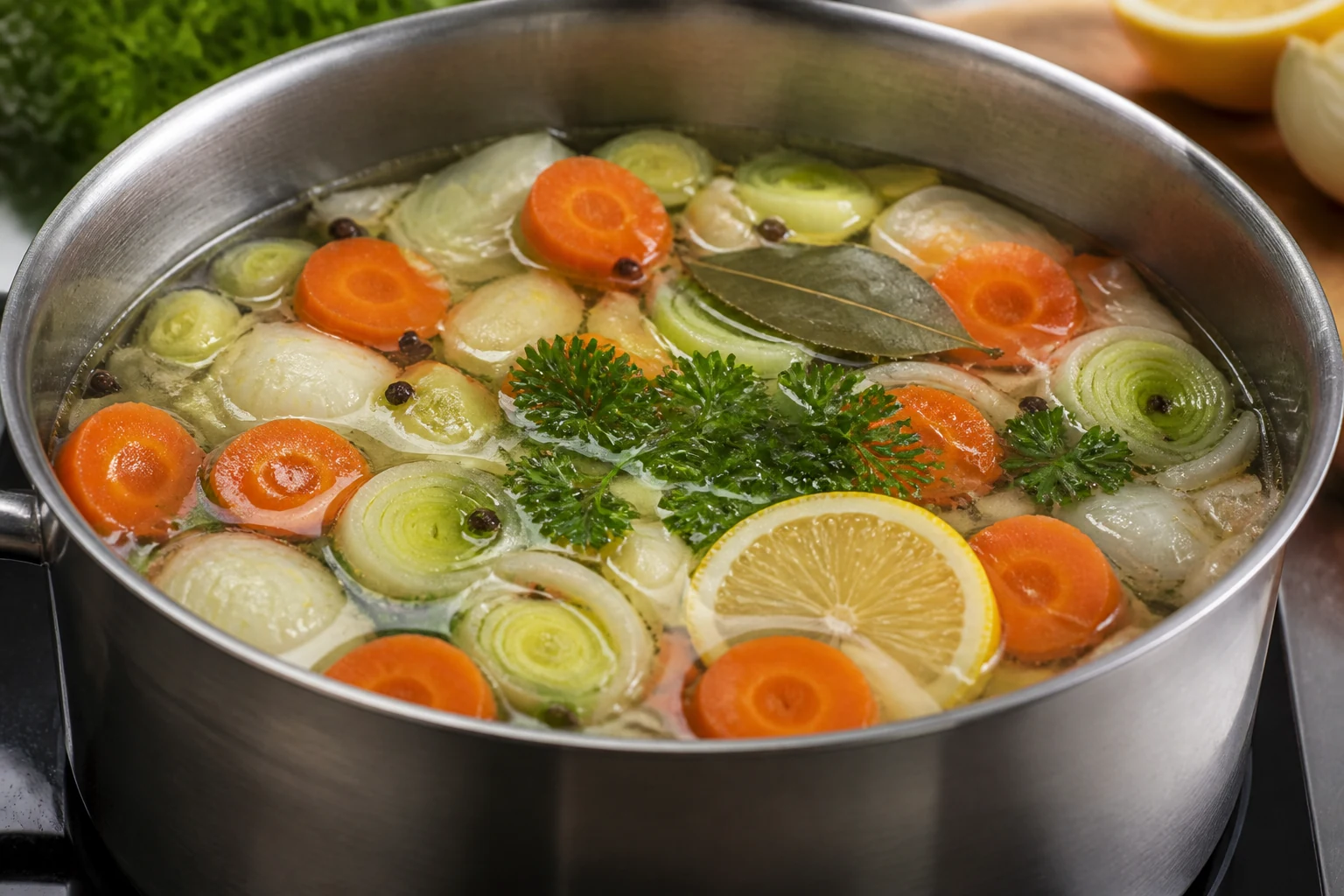 Aromates et légumes du court-bouillon