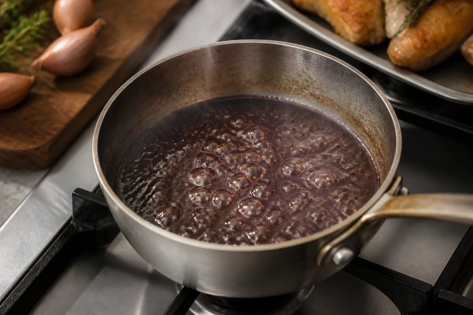 Laisser réduire la sauce à feu doux