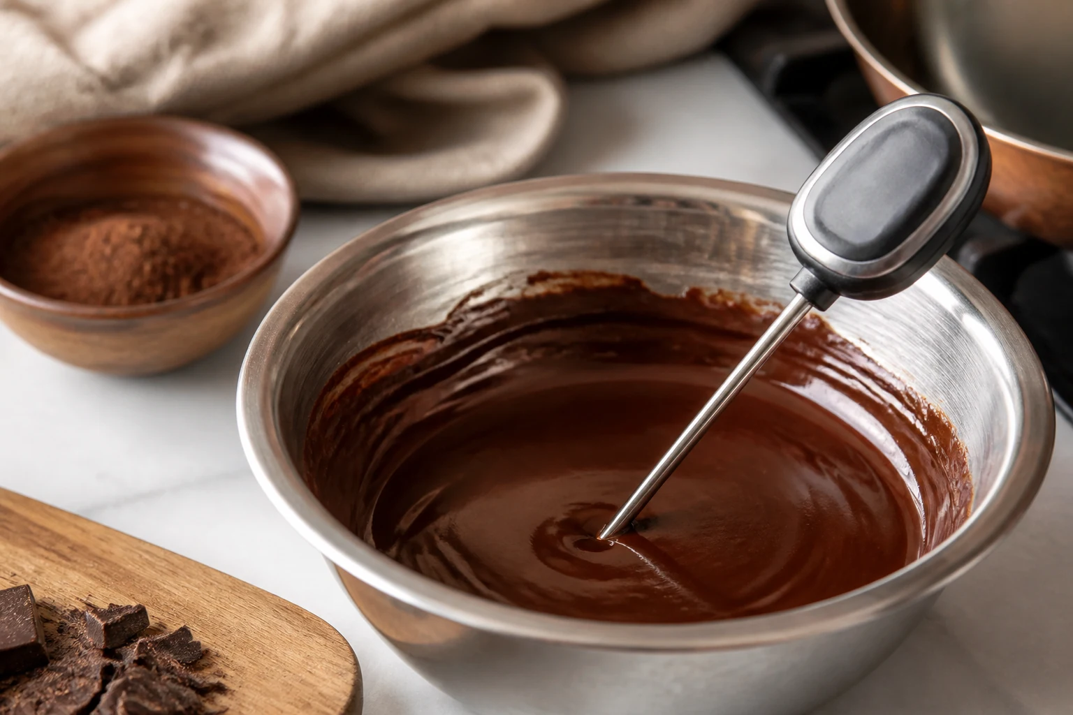 Contrôler la température du chocolat fondu