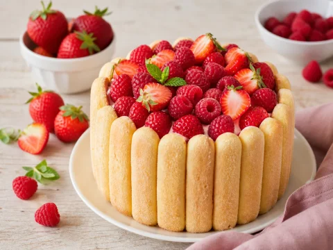 Une charlotte aux fruits rouges inratable