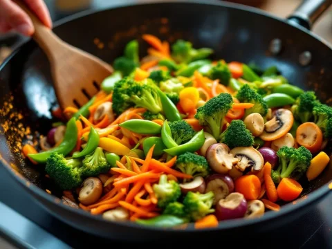 découvrez comment préparer un wok de légumes rapide et savoureux en quelques étapes simples. parfait pour un repas sain et équilibré, cette recette vous guidera à travers les ingrédients essentiels et les techniques pour une cuisson optimale. idéal pour les repas de semaine, améliorez votre quotidien culinaire avec ce plat coloré et nourrissant.