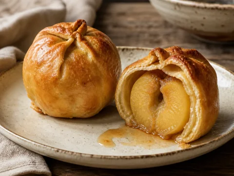 Bourdelot normand : la pomme entière en croûte, pas à pas