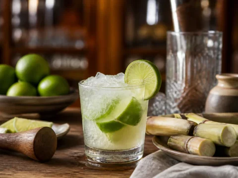 Recette de la caïpirinha authentique à la cachaça et citron vert