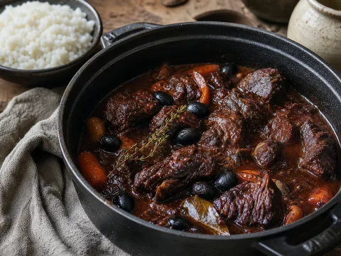 Gardiane de taureau camarguaise : la recette authentique mijotée au vin rouge