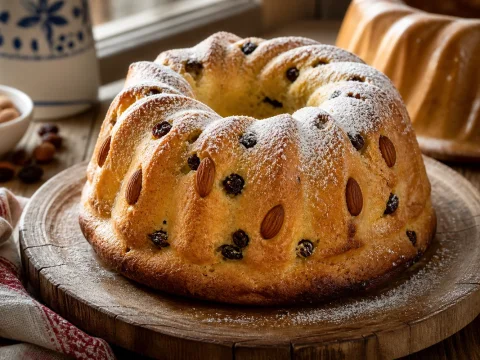 Kougelhopf alsacien, la brioche levée aux raisins et amandes