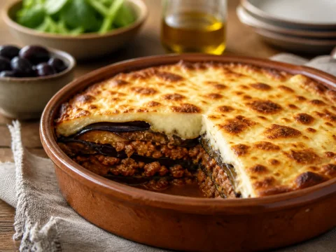 Recette de la moussaka grecque authentique aux aubergines