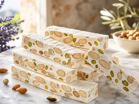 Nougat de Montélimar : le nougat tendre au miel de lavande et amandes