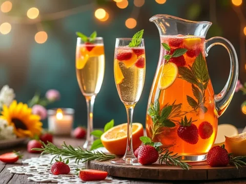 découvrez une délicieuse recette festive de sangria au champagne, parfaite pour égayer vos célébrations. alliez l'effervescence du champagne aux saveurs des fruits frais et des épices pour un cocktail pétillant qui impressionnera vos invités. idéal pour les fêtes, ce mélange raffiné apportera une touche de sophistication à vos soirées.