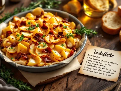 découvrez notre recette de tartiflette facile à reproduire, alliant pommes de terre fondantes, lardons savoureux et fromage riche. parfaite pour régaler vos convives, elle vous permettra de savourer ce plat savoyard traditionnel en toute simplicité. suivez nos étapes claires et savourez un repas chaleureux en famille ou entre amis.