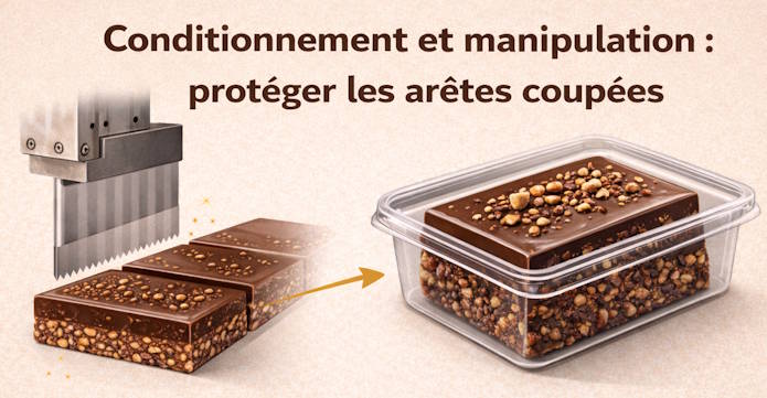 conditionnement croquant chocolat découpé